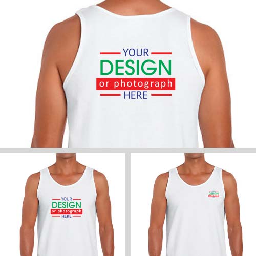 Custom printed tank tops for men upload your own logo shirts