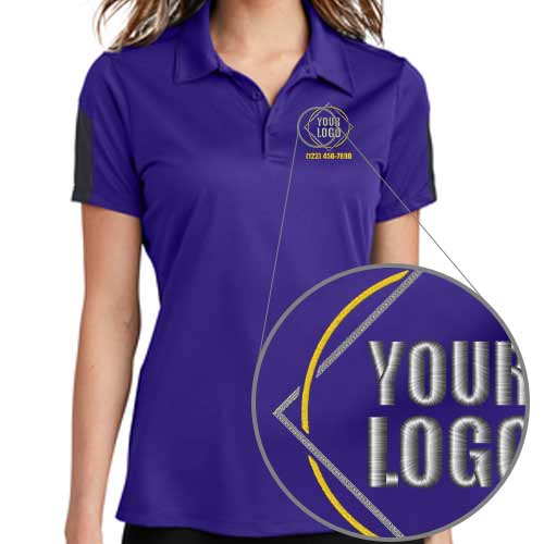 Embroidered Sport-Tek Ladies PosiCharge Colorblock Polo - Upload Your Logo