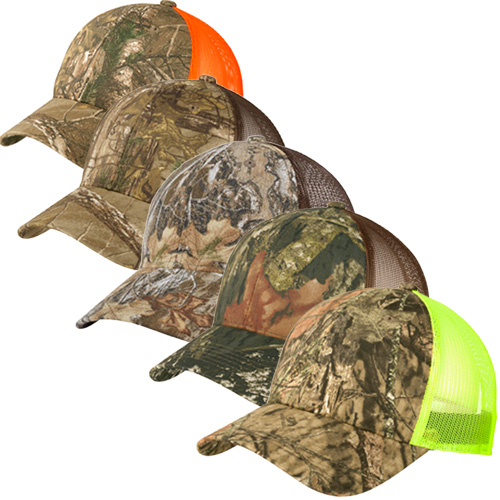 Embroidered Camouflage Mesh Trucker Caps patterns
