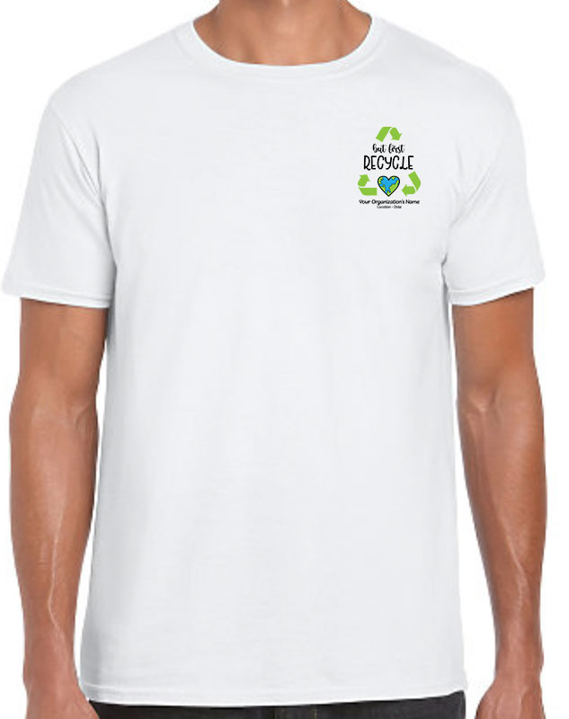 Recycle Awareness Custom Shirts Front Left Imprint