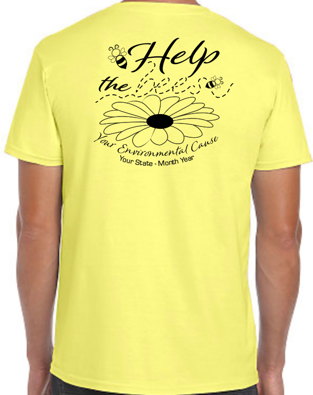 Help The Bees T-Shirts for a Cause Back Imprint
