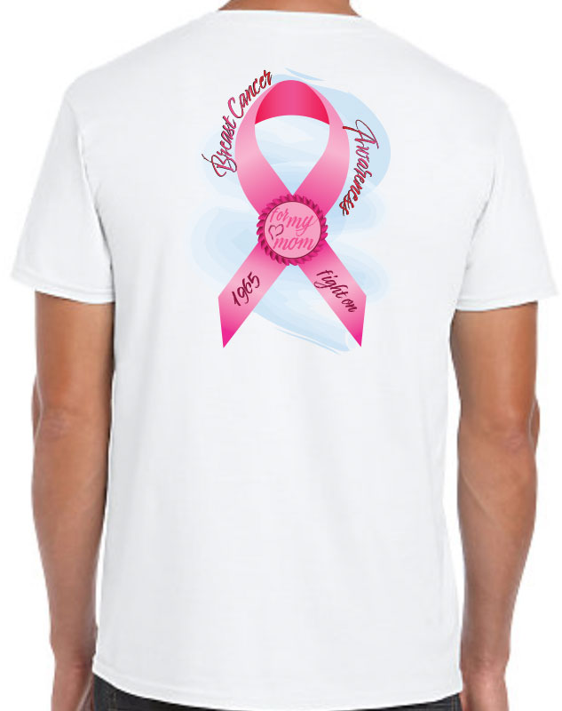 Pink Ribbon Cancer Awareness Shirts Back Imprint