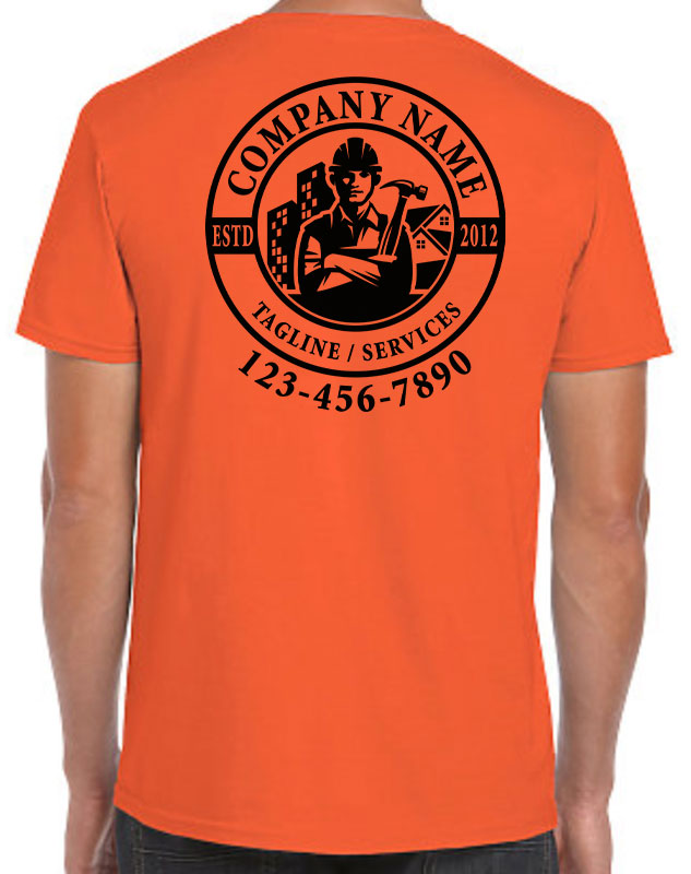 Custom Company Shirts for construction with back imprint