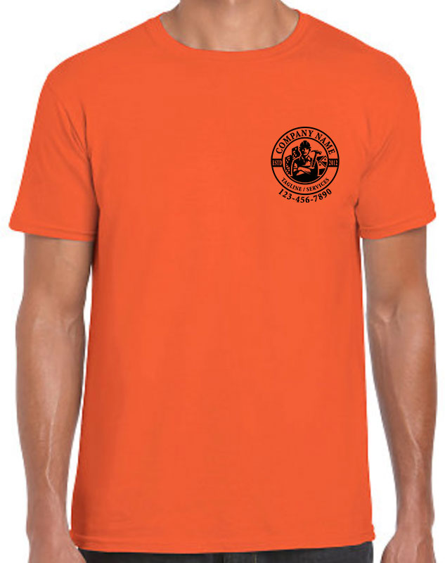 Custom Company Shirts for construction with front left imprint