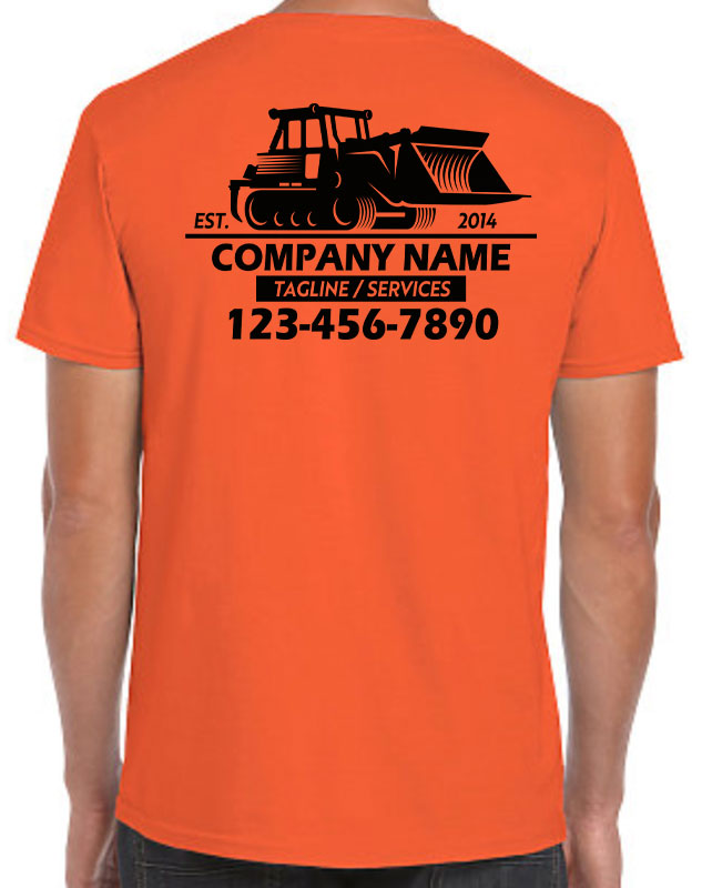 Bulldozer Construction Company Shirts back imprint