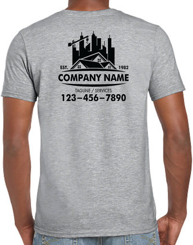 Commercial Construction Company Shirts back imprint