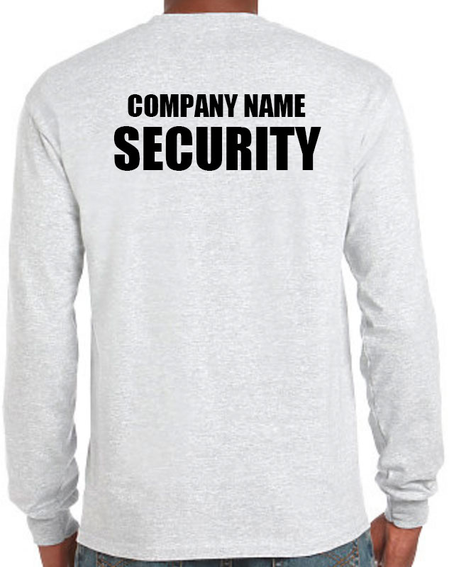 Custom Security Long Sleeve Shirt with Badge with back imprint