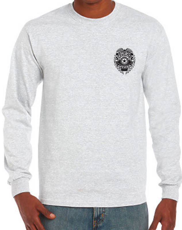 Custom Security Long Sleeve Shirt with Badge with front imprint