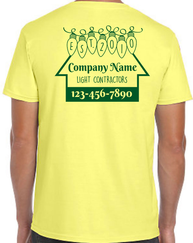 Light Contractors Company Shirts back imprint