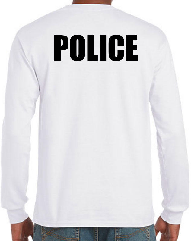 Personalized Long Sleeve Police Shirts back imprint