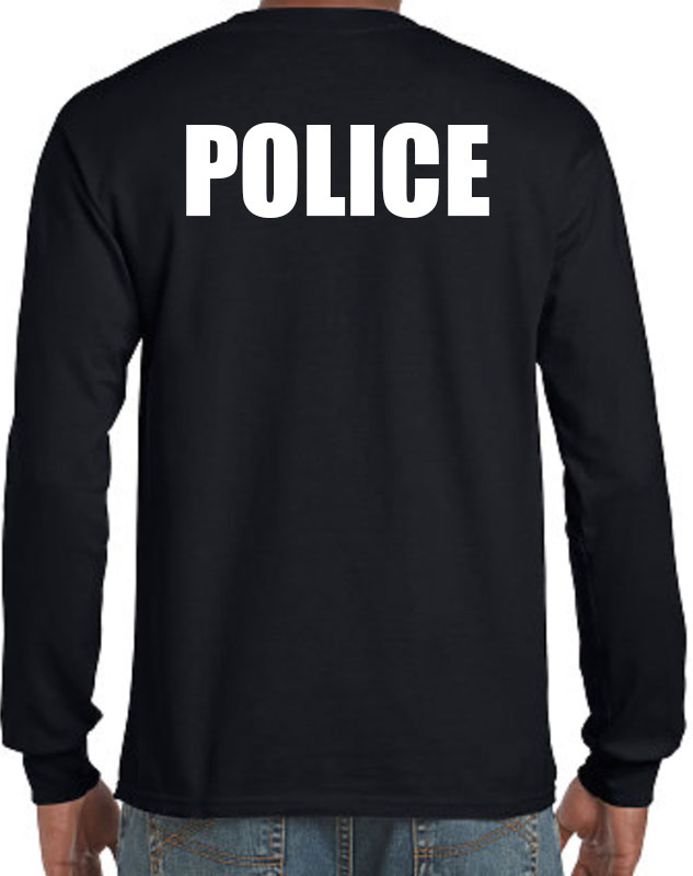 Long Sleeve Police Shirts back imprint