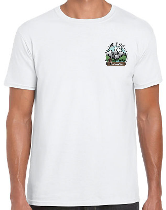 Mountain Vacation Family Shirts with front left imprint