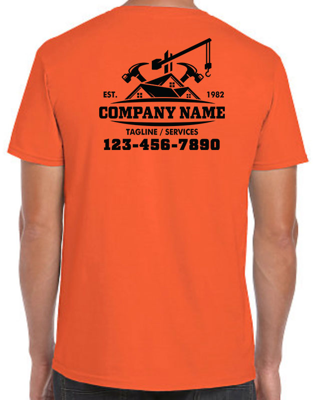 Roofing Construction Company Shirts with back imprint