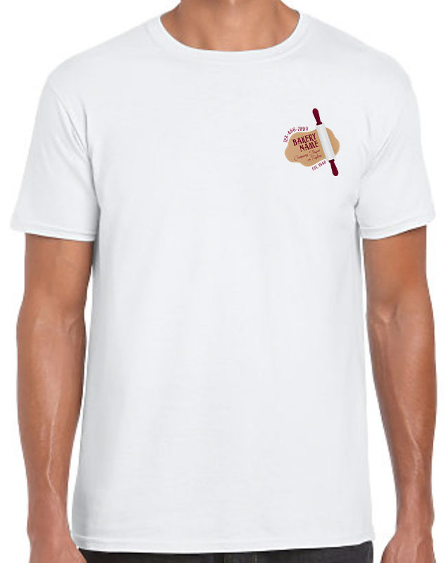 Bakery Shirt with Dough and Rolling Pin Logo - Full Color