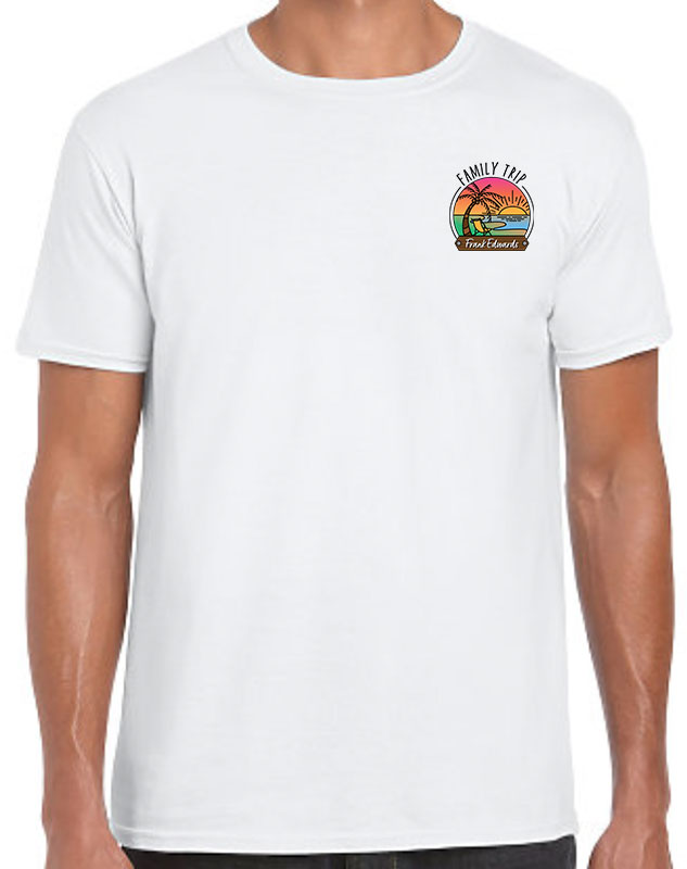 Beach Vacation Family Shirts - Full Color with front left imprint