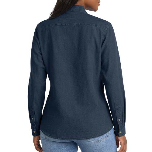Ladies Long Sleeve Value Denim Shirt - Image 3