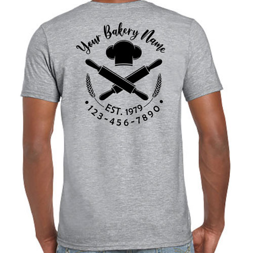 Bakery Chef Company Shirts with Rolling Pin Logo