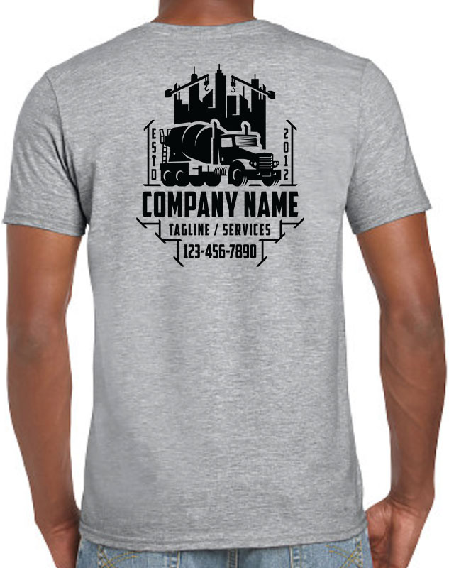 City Concrete Construction Company Shirts with back imprint