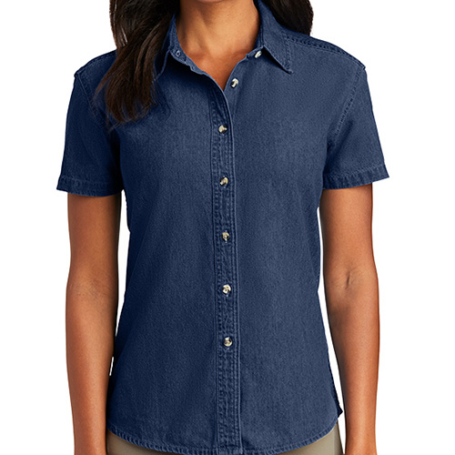 Port & Company - Ladies Short Sleeve Value Denim Shirt, Product