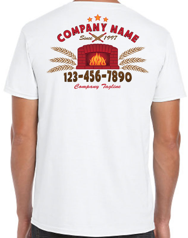 Red Brick Oven Bakery Shirts - Full Color back imprint