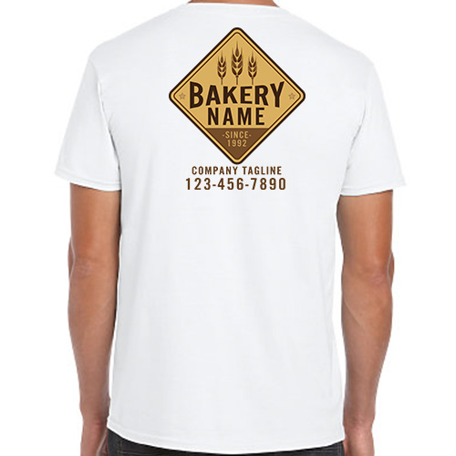 Custom Printed Company Shirts for Bakeries with back imprint