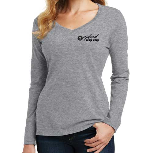 Ladies Long Sleeve V-Neck with front left imprint