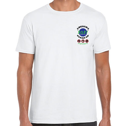 Beach Clean Up Group Shirts with front left imprint