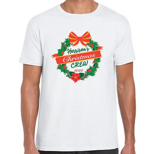 Family Holiday Shirts with Christmas Wreath