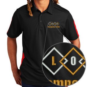 Black Sport-Tek Textured Red Colorblock Polo