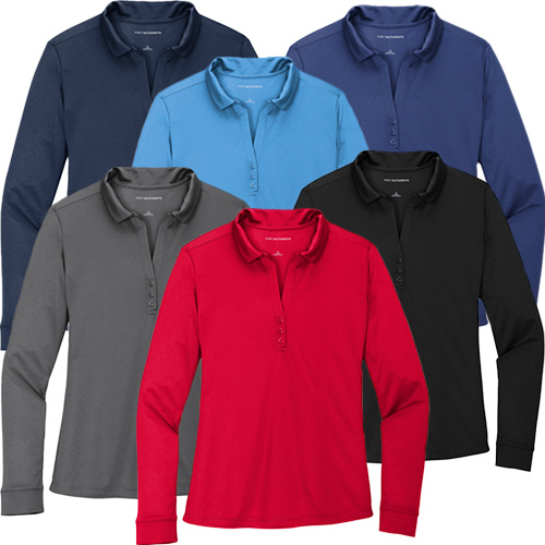 Port Authority Ladies Silk Touch Long Sleeve Polo colors