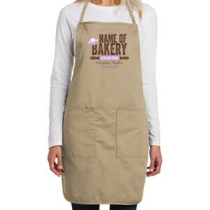 Full Length Bakery Aprons with chef logo