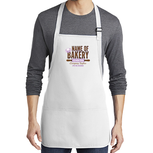 Medium Length Bakery Apron with bakery chef logo