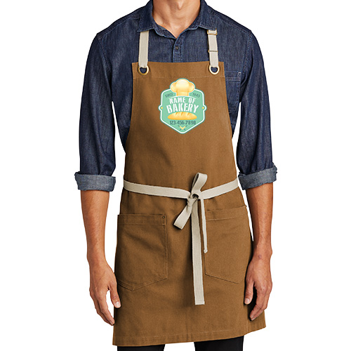 Canvas Full-Length Bakery Aprons with bakery sign