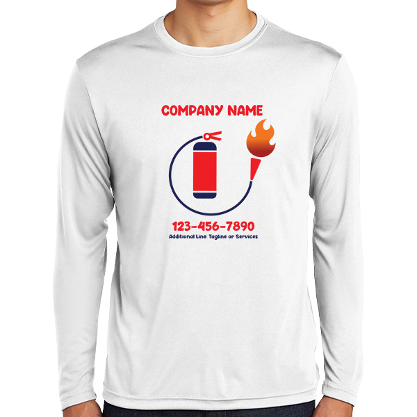 Long Sleeve Polyester Fire Protection Company T-Shirts