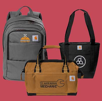 Variety of personalized bags and backpacks