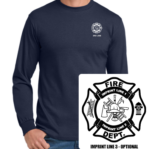 Firefighter Maltese Cross Long Sleeve T-Shirts | TshirtbyDesign