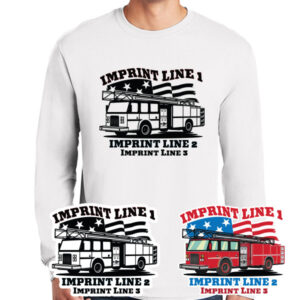 Firefighter Truck with American Flag logo options