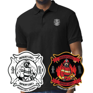 Custom Firefighter Polo Shirt with Maltese Cross & Fireman Logo