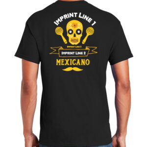 back view of Custom Mexican Restaurant Staff Shirts with Logo