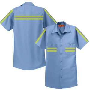 Red Kap Enhanced Visibility Industrial Work Shirt - Striped Reflective
